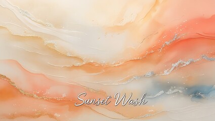 Fototapeta premium Abstract fluid art featuring warm colors and shimmering silver for creative designs