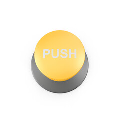 Large Industrial Emergency Stop Push Button Isolated on Transparent Background