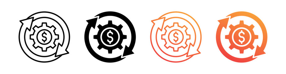 Business Model Multiple Style Icon Set Collection 