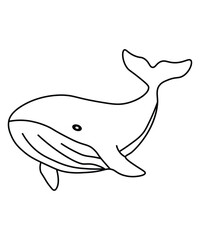 Simple Whale Outline Drawing