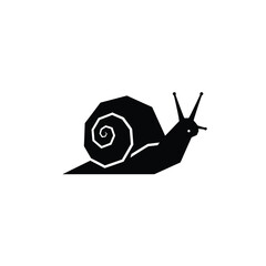 Geometric snail design black silhouette illustration