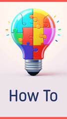 How To Bulb Puzzle Pieces Colorful Vertical Text 