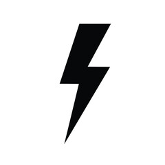 Black lightning bolt icon power energy symbol