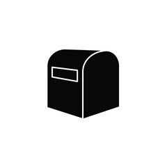 Modern black mailbox icon simple design