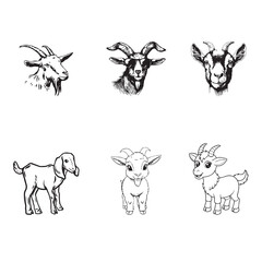 Group goat vector design