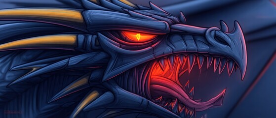 Angry Dragon Head Close-up