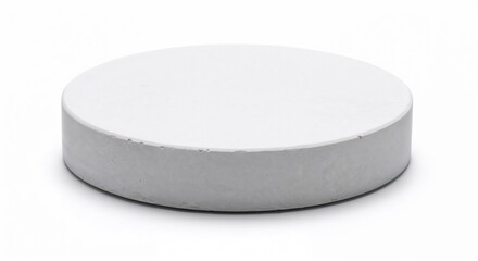 Round chalk disk isolated on white background for educational use  