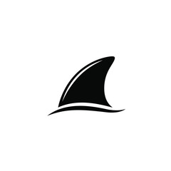 Shark fin ocean wave logo design graphic