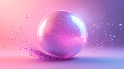 A dynamic 3D gradient sphere glowing with cyan to violet gradient