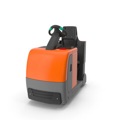 Electric Tow Tractor Vehicle Isolated on Transparent Background