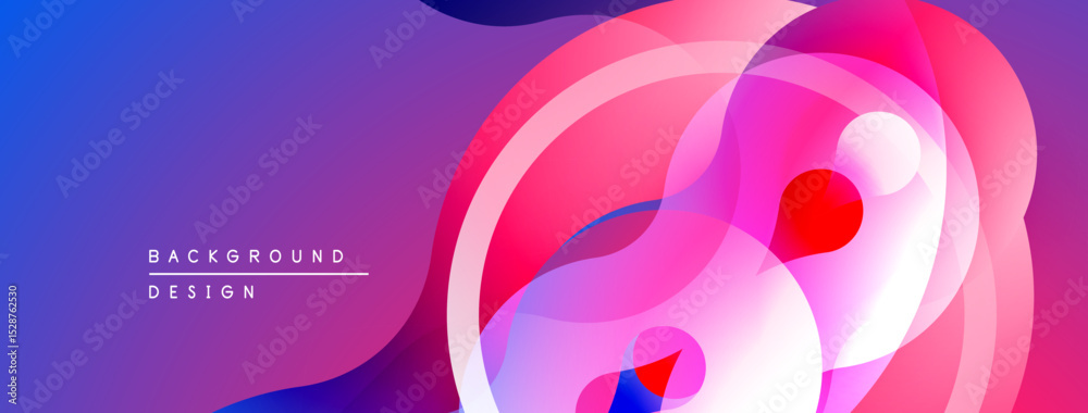 Aufkleber abstract fluid shapes, vibrant colors blend. dynamic composition creates modern visual impact. smoot
