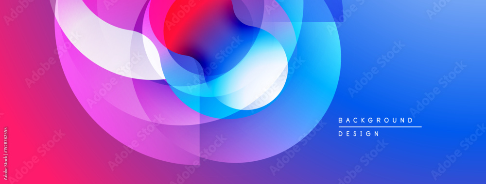Poster abstract vibrant layers create flowing shapes. blue, purple, red hues blend seamlessly. modern desig