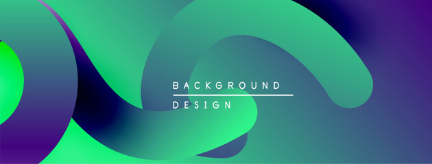 Abstract fluid shapes, vibrant gradients. Modern design, teal, purple hues create dynamic composition. Background element.