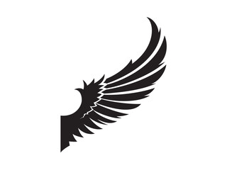 An Angel Wing Silhouette Vector Art Style Minimalistic Design