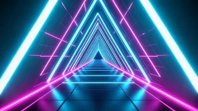 Neon triangle tunnel