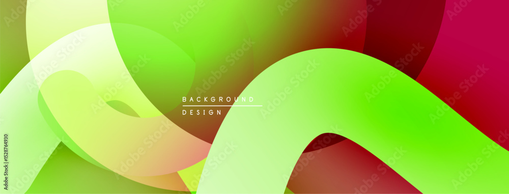 Poster Abstract colorful design. Smooth shapes overlap, creating vibrant gradients. Modern background for digital projects.