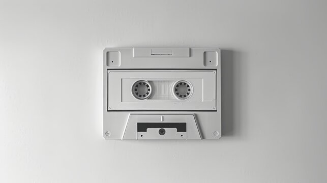 Retro audio cassette tape in monochrome  a nostalgic tribute to 70s and 80s music culture