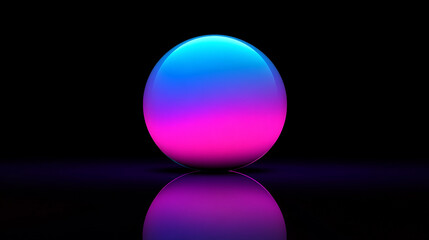 A glowing 3D futuristic sphere with gradient color on dark background