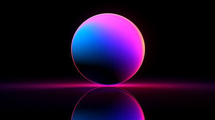 A glowing 3D futuristic sphere with gradient color