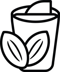 Almond Milk Outline: Drink Icon

