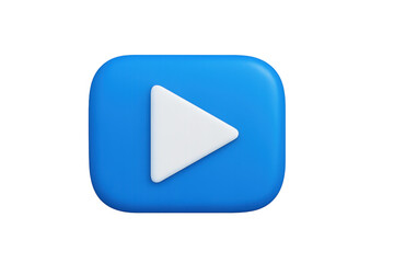 3d play button hovering over a transparent background, ideal for video streaming platforms and websites