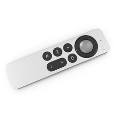 Modern Silver Media Streaming Remote Control Isolated on Transparent Background