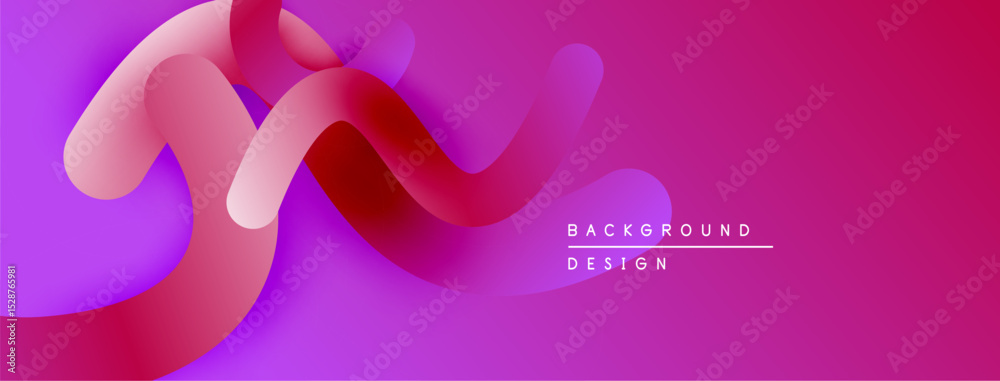 Aufkleber Abstract fluid shapes, vibrant magenta hues, smooth gradients create dynamic background. Modern design element.
