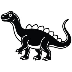 Colorful and Black Dinosaurs A Vector Illustration Set