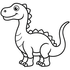 Fototapeta premium Cute Cartoon Dinosaurs Clipart Set for Kids