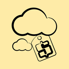 Icon carbon pricing. Renewable energy elements. Icon in hand drawn style.