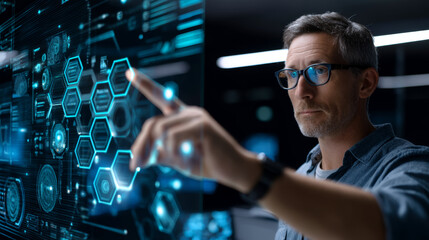 Professional trainers analyze digital data on future interfaces