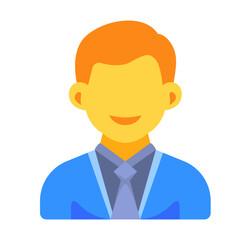 Graphic Illustration Of A man a business profile graphic with wearing a blue suit. Suitable for office worker, business profile, corporate websites, fashion blogs, magazine articles, and professional 