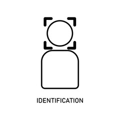 Icon a identification, isolated against a clean background.