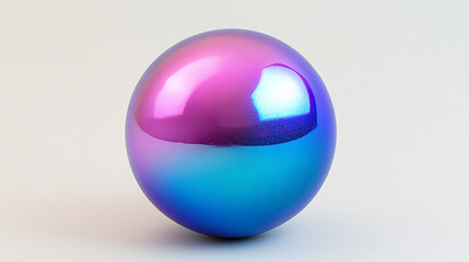 A 3D futuristic sphere with gradient hues on white background