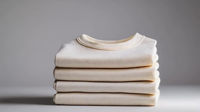 Stack of folded shirts simple textile layers apparel fashion