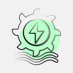 Icon hydro power. Renewable energy elements. Icon in color spot style.