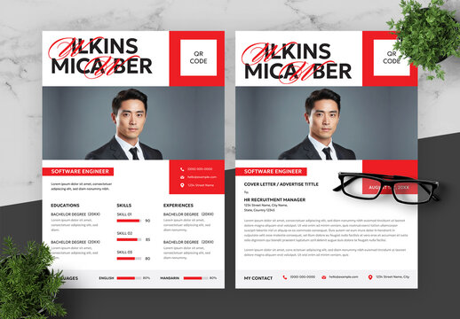 Red And Black Software Engineer Resumes