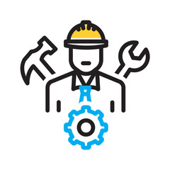 Vector multi color icon for Skilled builder