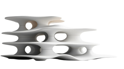 Abstract Modern White Furniture Design with Organic Shapes and Cut-Outs Ideal for Contemporary Spaces