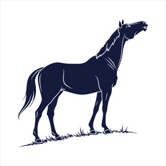 silhouette horse on white background