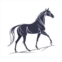 silhouette horse on white background