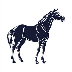 silhouette horse on white background