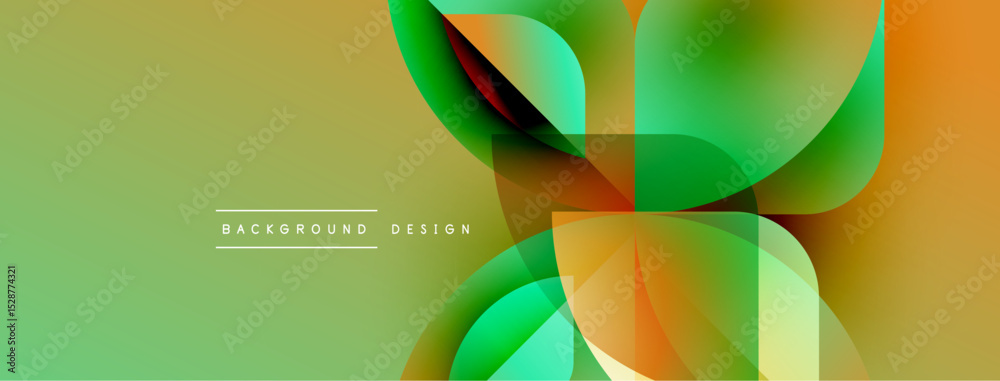 Leinwandbilder Abstract gradients overlap, creating dynamic visual effect. Green, orange hues dominate composition. Text reads background design.