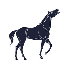 silhouette horse on white background