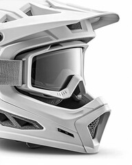 Fototapeta premium Stylish white mountain bike helmet essential protective gear for off road cycling adventures