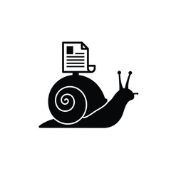 Slow delivery snail mail document icon graphic © dipu