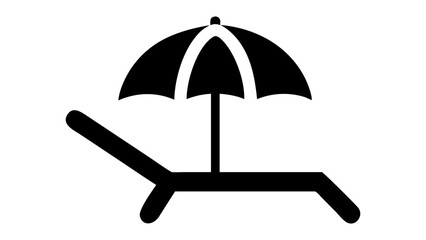 Beach umbrella with chair isolated on white