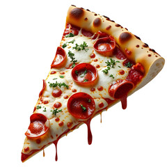 a slice pizza on a white background isolated