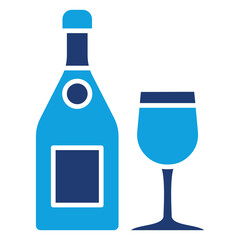 Champagne Flat Blue Icon