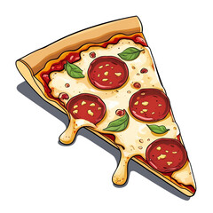 vector pizza with salami and cheese